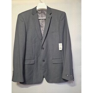 Caravelli Slim Fit Blazer Jacket 42L Gray 2 Button Notch Lapel Designed in Italy